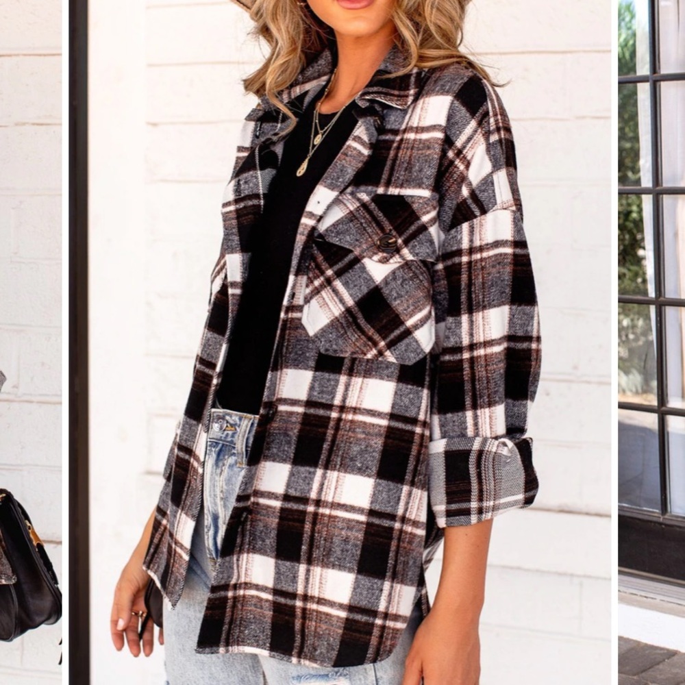 Plaid PRICELESS shacket
